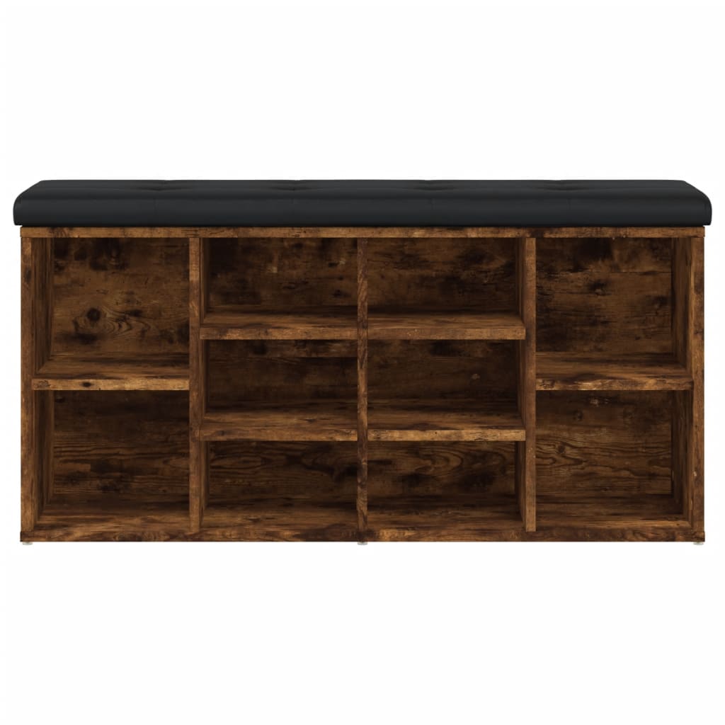 Shoe Bench Smoked Oak 102x32x50 cm Wood Based Panel