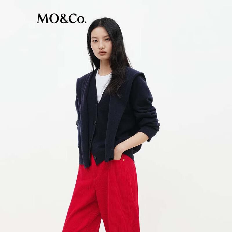 MO&Co. Women's Wool Knit Cardigan & Shawl Set