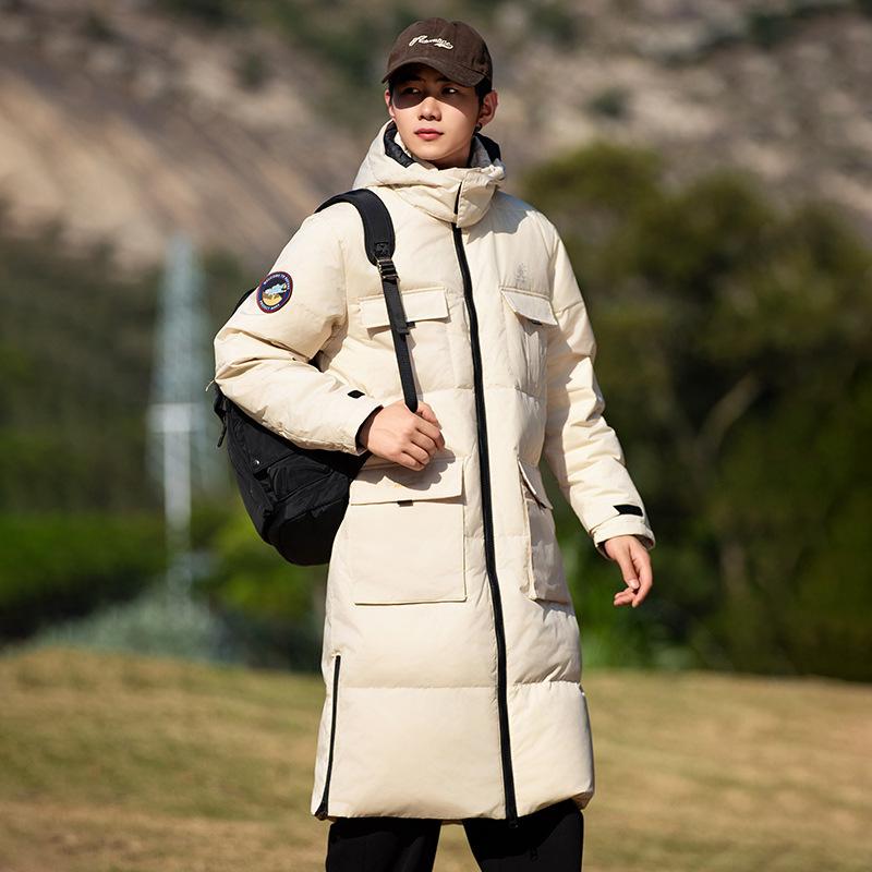 Winter Neue Daunenjacke Herren Mittel und Lang Kapuzenjacke Tooling