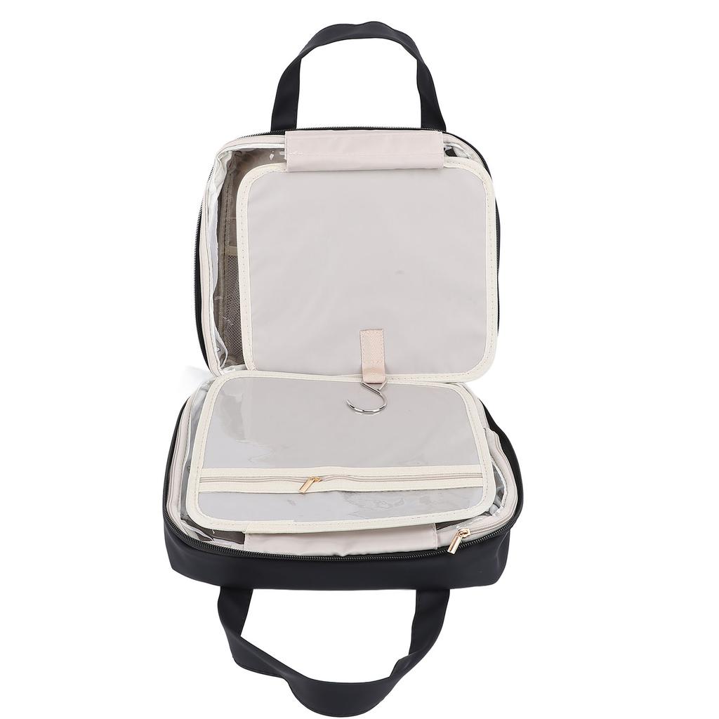 Hanging Hook Travel Toiletry Bag Travel Makeup Organizer with Mirror Portable Travel Makeup Train Case for Travel