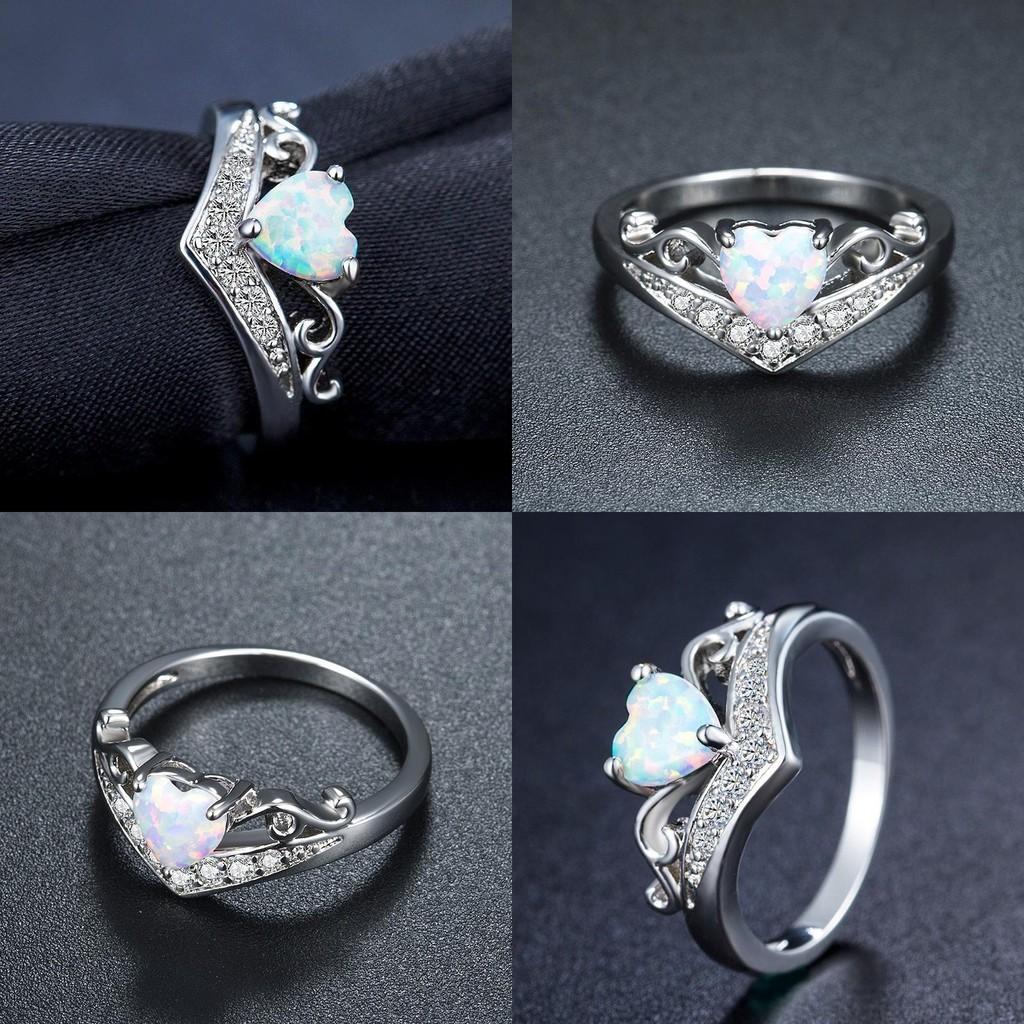 Creative European American Female Fashion Jewelry Heart-shaped Copper Ring Cy107