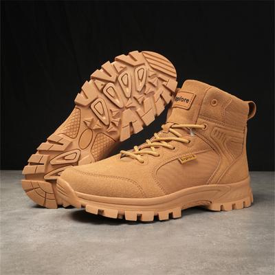 Winter Outdoor Men's Hiking Boots Brown High Top Trekking Shoes Men Comfortable Non-slip Climbing Shoes Men Zapatillas De Hombre