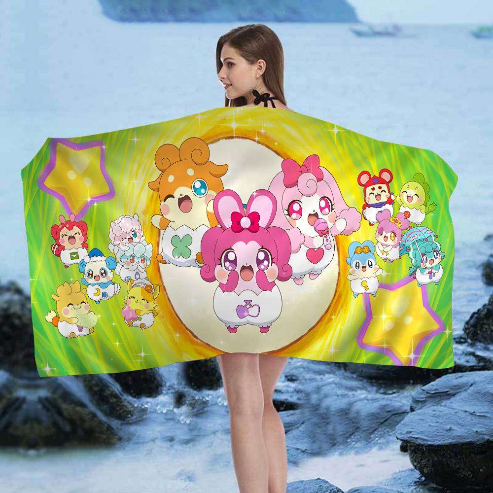 Cocotama Anime Bath Towel Microfiber Soft Water Absorbing Breathable For Girl Kids Decorative Cartoon Beach Towel