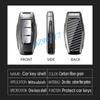 Metal Carbon Fiber Car Key Fob Case Cover, Anti-Scratch Protective Shell With Keychain For  Mitsubishi Outlander Triton