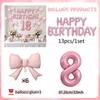 Pink Bow Birthday Balloon Happy Birthday Letter Balloon Used for Wedding, Valentine's Day, Birthday, Proposal Decoration Decor