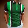 Men's summer new printed lapel polo shirt men's short-sleeved men's colourful casual tight tops