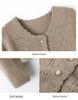 2023 Women's Pure Wool Round Neck Hollow Out Jacquard Knit Cardigan - 100% Cashmere, Loose Fit