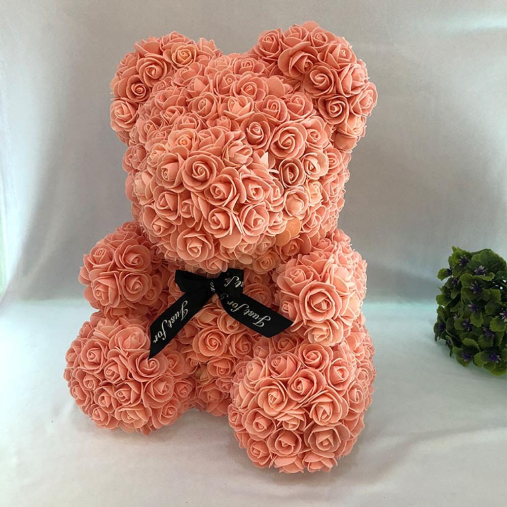 Qixi Festival Valentine's Day Wedding Rose Bear Simulation Floral Fragrance Creative Eternal Flower Hug Bear Gift