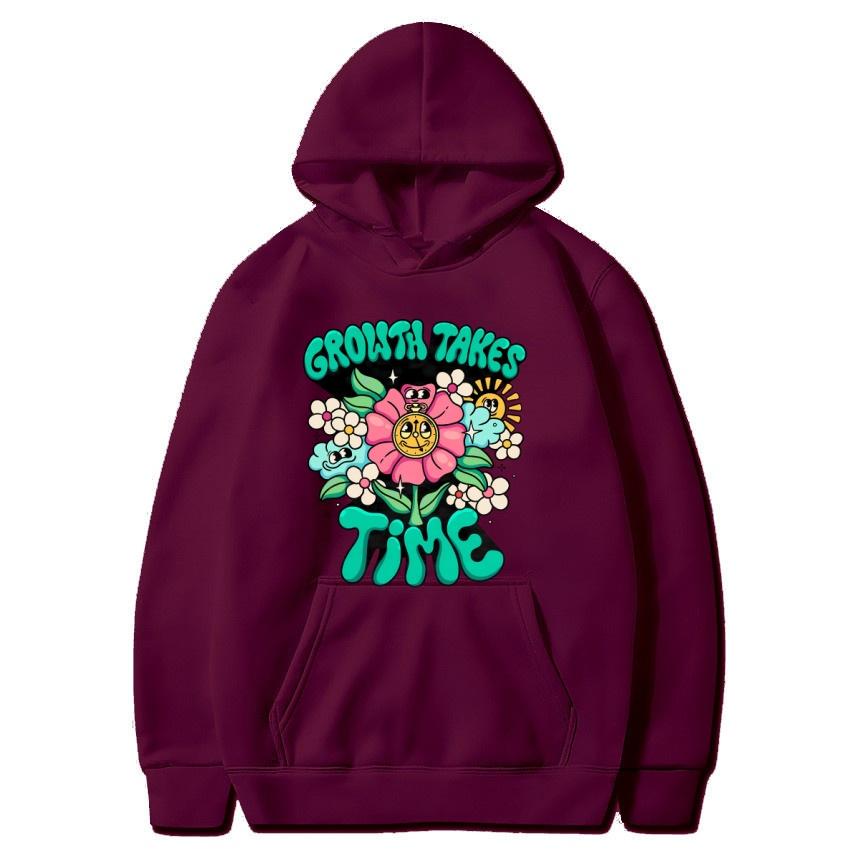 Wachstum braucht Zeit Graffiti Herbst Winter Hoodies Hip Hop Street Academy Hoodies Mode Warme Hoodies Weihnachtsgeschenke