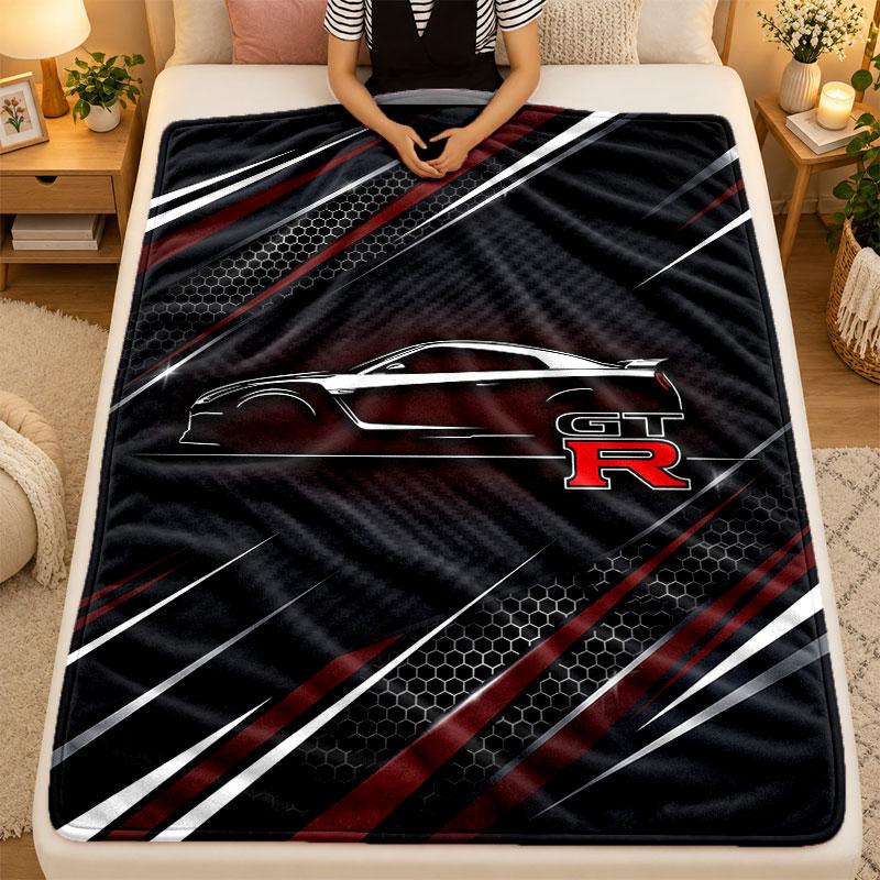 Flannel BlanketNissan GT-R Warm Soft Throw Blanket for Indoor Sofa Bed Living Room Use