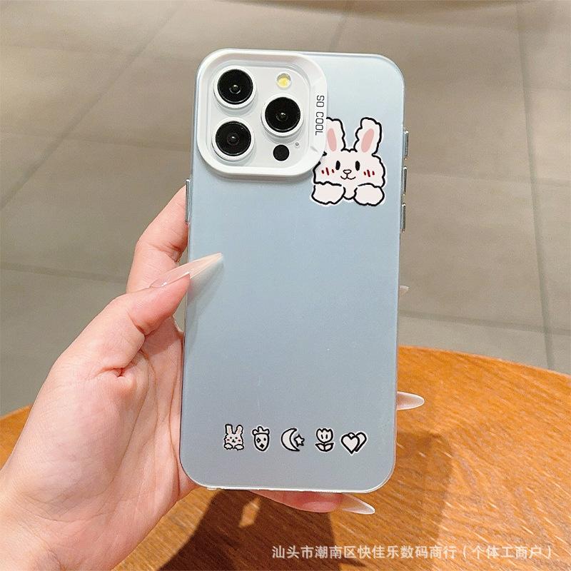 Cute rabbit IMD mobile phone case for iPhone15/16 Apple 11/12/13/14Pro max case