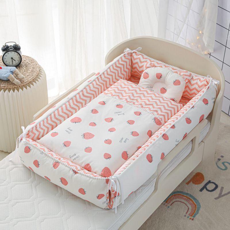 Foldable Portable Baby Crib: Anti-Pressure, Anti-Startle Pure Cotton Sleeping Bed