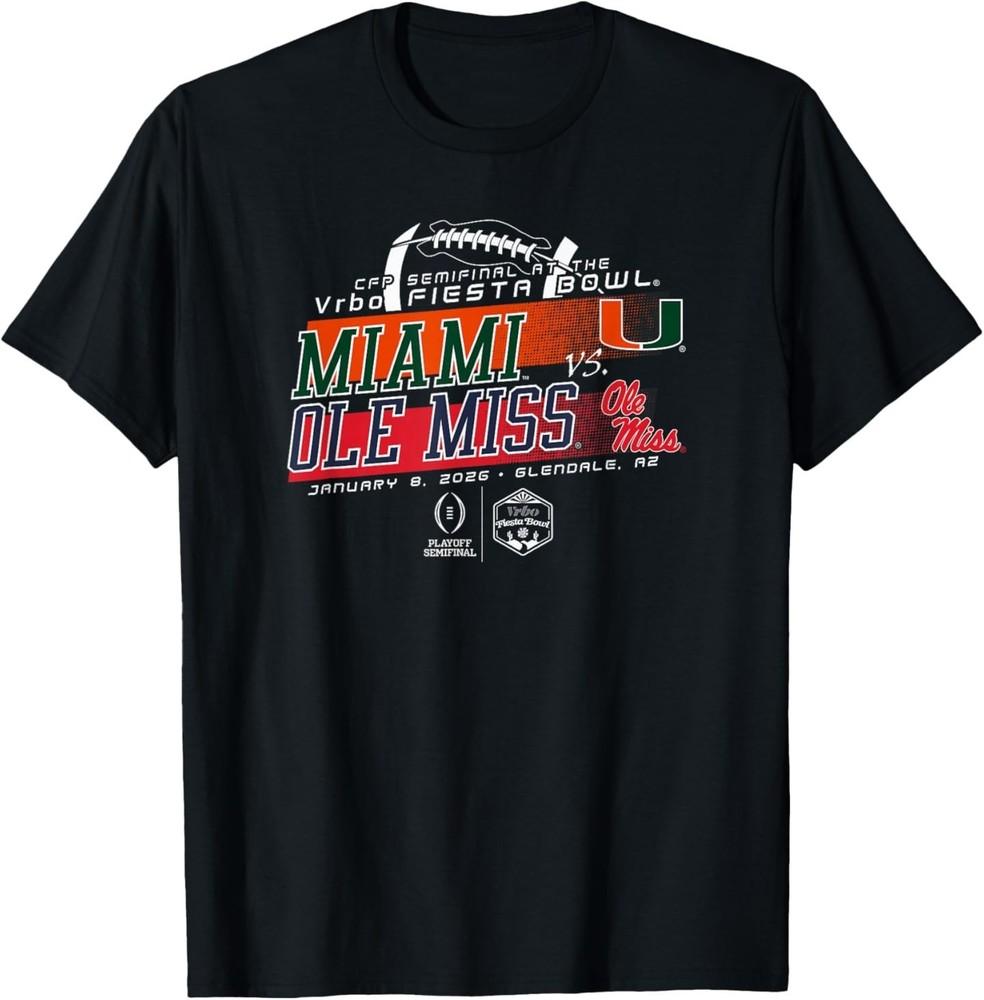 Футболка Miami Hurricanes против Ole Miss Rebels Fiesta Bowl 2026 CFP Полуфинал M
