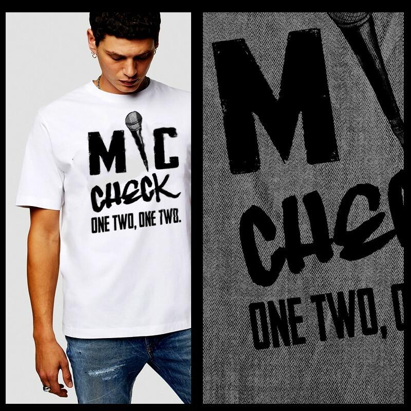 

Hip Hop t-shirt 90s rap music underground Cypha Brooklyn Mic Check XL White tee S