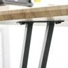 Industrial Design Dining Table Large Top dim. 120L x 60W x 75H cm Black Metal Hairpin Legs MDF Light Oak Look