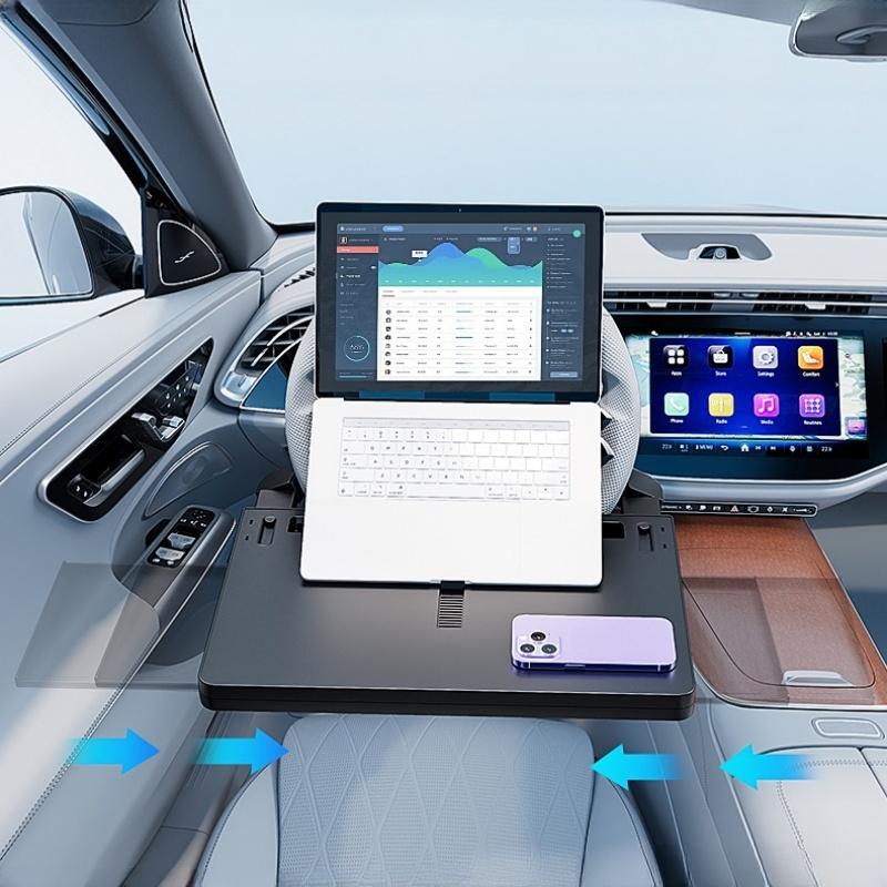 Multi functional universal enlarged car steering wheel desk, car mounted floating dining table, cup holder, car interior office