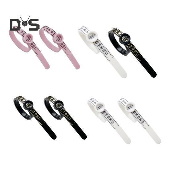 2 szt. Rozmiary pierścionków ze szkłem powiększającym do wygodnego odczytu Dokładna skala 1-17 Pasek do pomiaru pierścionków Wielokrotnego użytku amerykański wskaźnik rozmiaru palca Rozmiar biżuterii