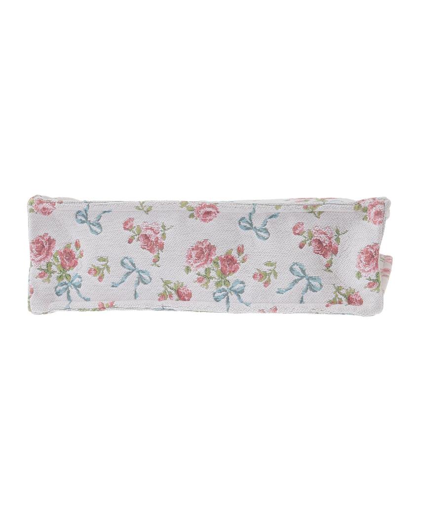 Maison de Fleur Rose Ribbon Gobelin Square Tote Bag, Women's, Off-White