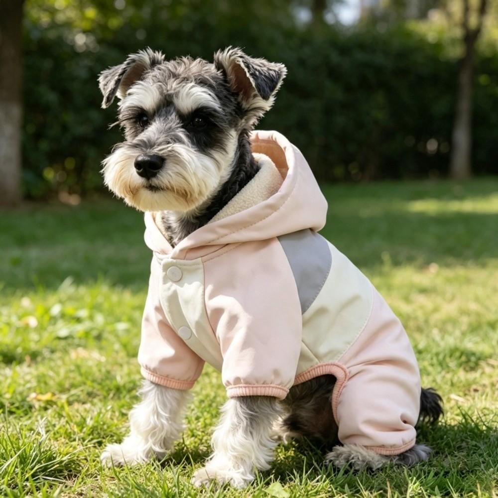 Waterproof Padded Dog Jacket Color-Block Dog Four Legged Clothes Puppy Storm Coat  Outdoor