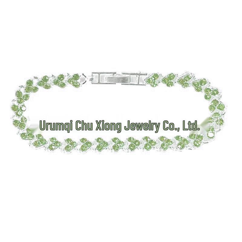 Heart-Shaped Rhinestone Silver-Plated Bracelet: Women's Crystal Fashion Hand Ornament