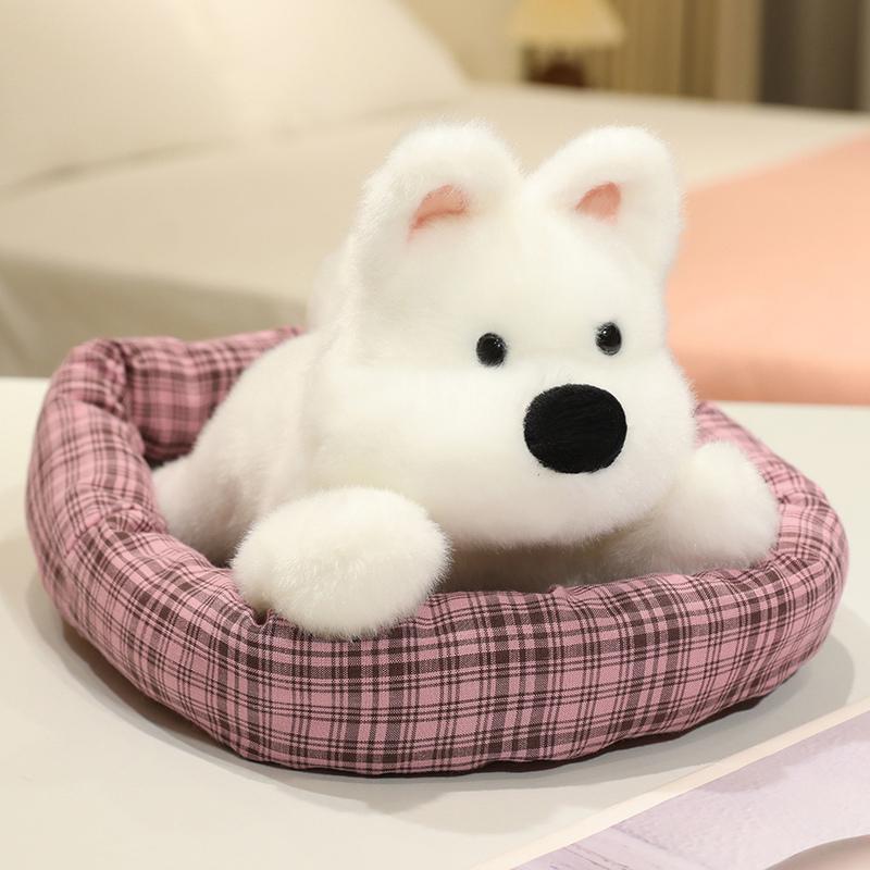 Cute Cartoon Dog Plush Toy Sleeping Animal Schnauzer Corgi Golden Retriever Doll Kawaii Room Decor Funny Xmas Gift For Girls