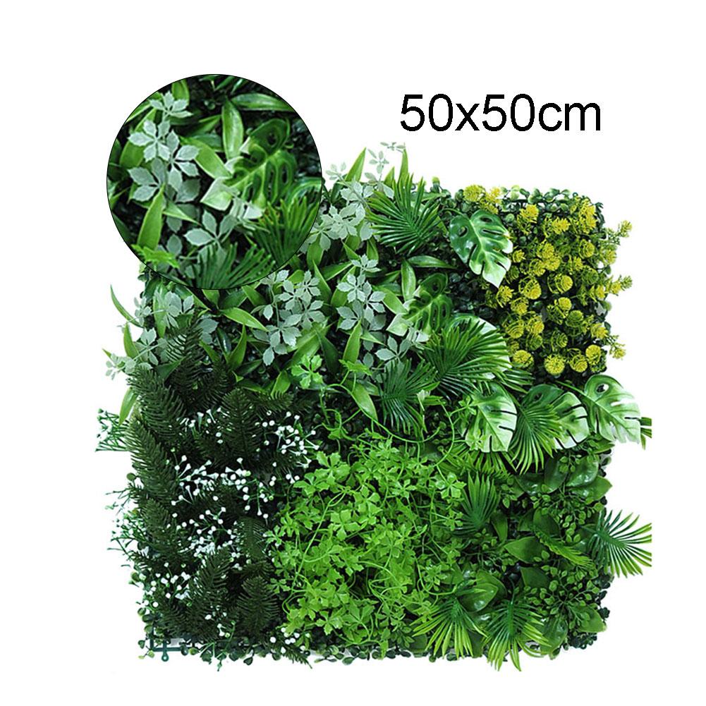 Lapų Dirbtinė Žolė Svetainė Viešbučio Kavinė Gėlių Dekoras 50*50cm Kraštovaizdžio Vejos Lauko Augalas Plastikinis Kvadratas