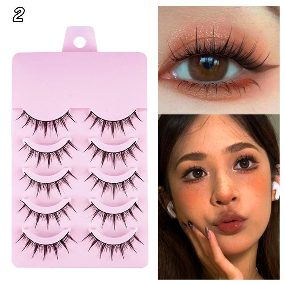 5 perechi de gene manga naturale coada de pește gene negru anime gene false de înaltă calitate