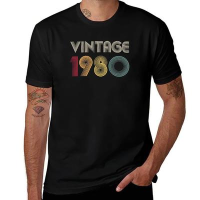 1980 Birthday Gift Vintage 1980 Retro Look T-Shirt T Shirt Men 100% Cotton Luxury Brand Funny T Shirts Man T-Shirt