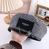 All-match PU Leather Leather Label Chain Women Berets Painter Hat Korean Style Hat Houndstooth