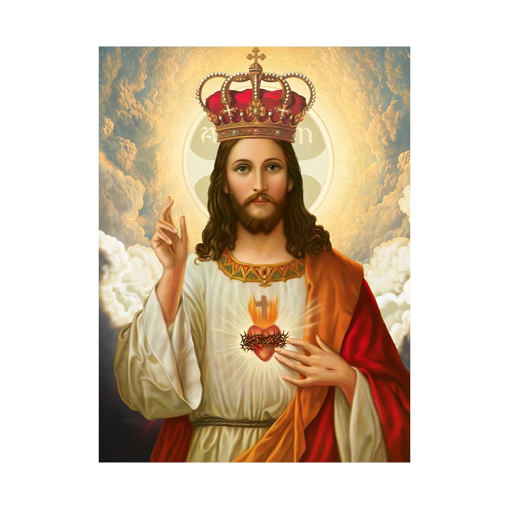 

Sacred Heart of Jesus Canvas Wall Art Canvas Painting Creative Poster Prints Living Room Office Home Decor 20x30cm