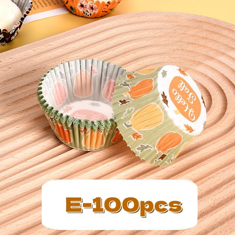 

100 шт. Хэллоуин Обертки для кексов Топперы Тыква Привидение Обертки для кексов Вкладыши Хэллоуин Вечеринка Десерт Украшение для торта Форма для выпечки