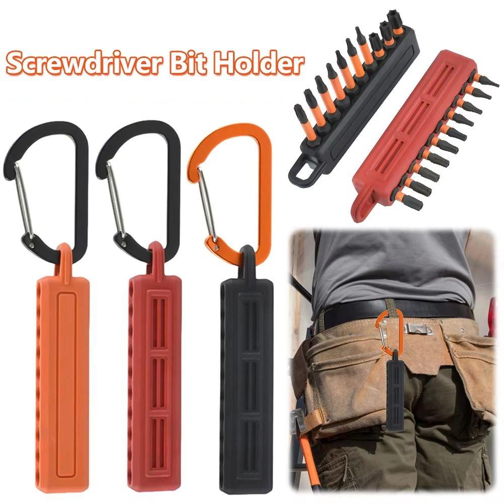 With Carabiner Screwdriver Bit Storage Organizer Portable Shank Holder Drill Bits Storage Case Plastic Screwdriver Bit Holder