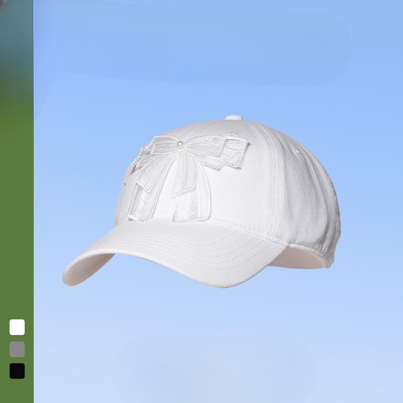 Women's Bow Baseball Cap Fresh and Sweet Organya Streamer Baseball Cap Outdoor Travel Pure Cotton Sun Protection Hat