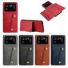 Vintage Leather Card Holder Phone Case for Xiaomi 11 Ultra Card Pockets Dual Snap Buttons Flip Wallet Shell
