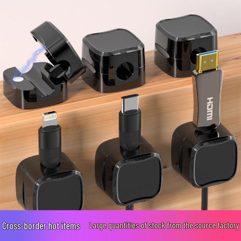 Magnetic Desk Cable Organizer - Non-Marking Clip for Charging Cables
