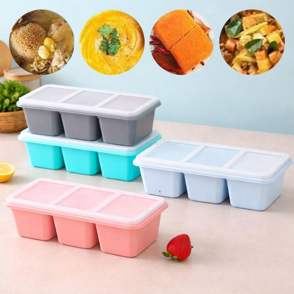 with Lid Food Freezing Molds Silicone Food Sauce Storage New Ice Mold