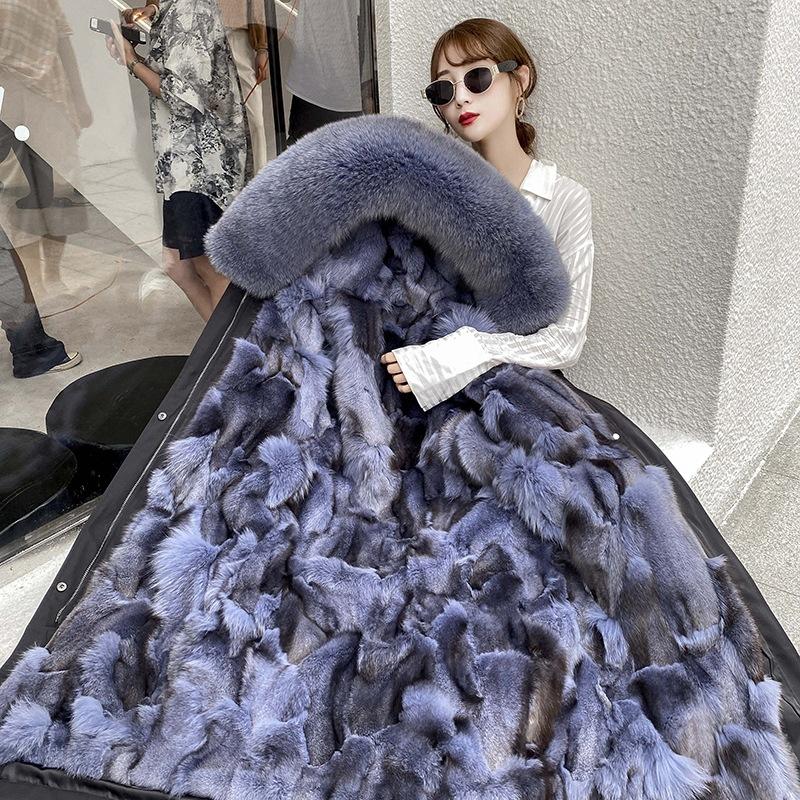 Torta Overcome Feminino Inverno Pele De Raposa Forro Interno Em Casaco Longo Henin Parka Removível