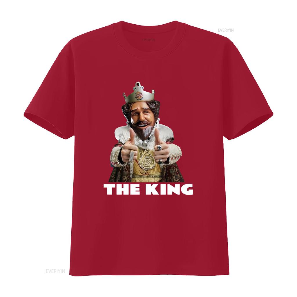 The King Mascot Burger T Shirt Vintage Washed Breathable Comfortable Unisex Soft Designer Clothes Fashion Graphic