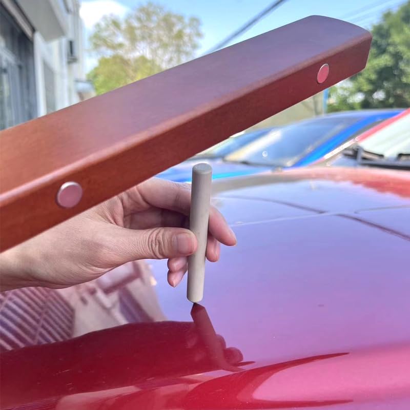 Hardened Wood Magnetic Adsorption Hammer 350mm Length Hand Grip Paddle Paintless Dent Repair Tools Kit Knockdown with Tap Down Car Body Removal