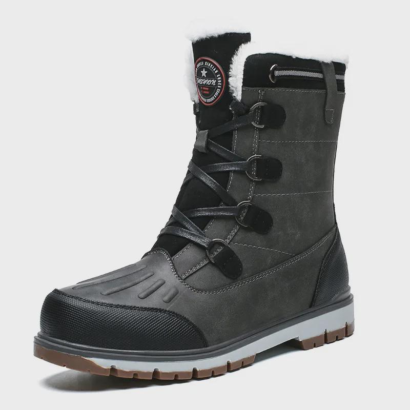 Men's High-Top Winter Snow Boots: Warm, Plus Velvet, Large Size, Casual Outdoor Footwear