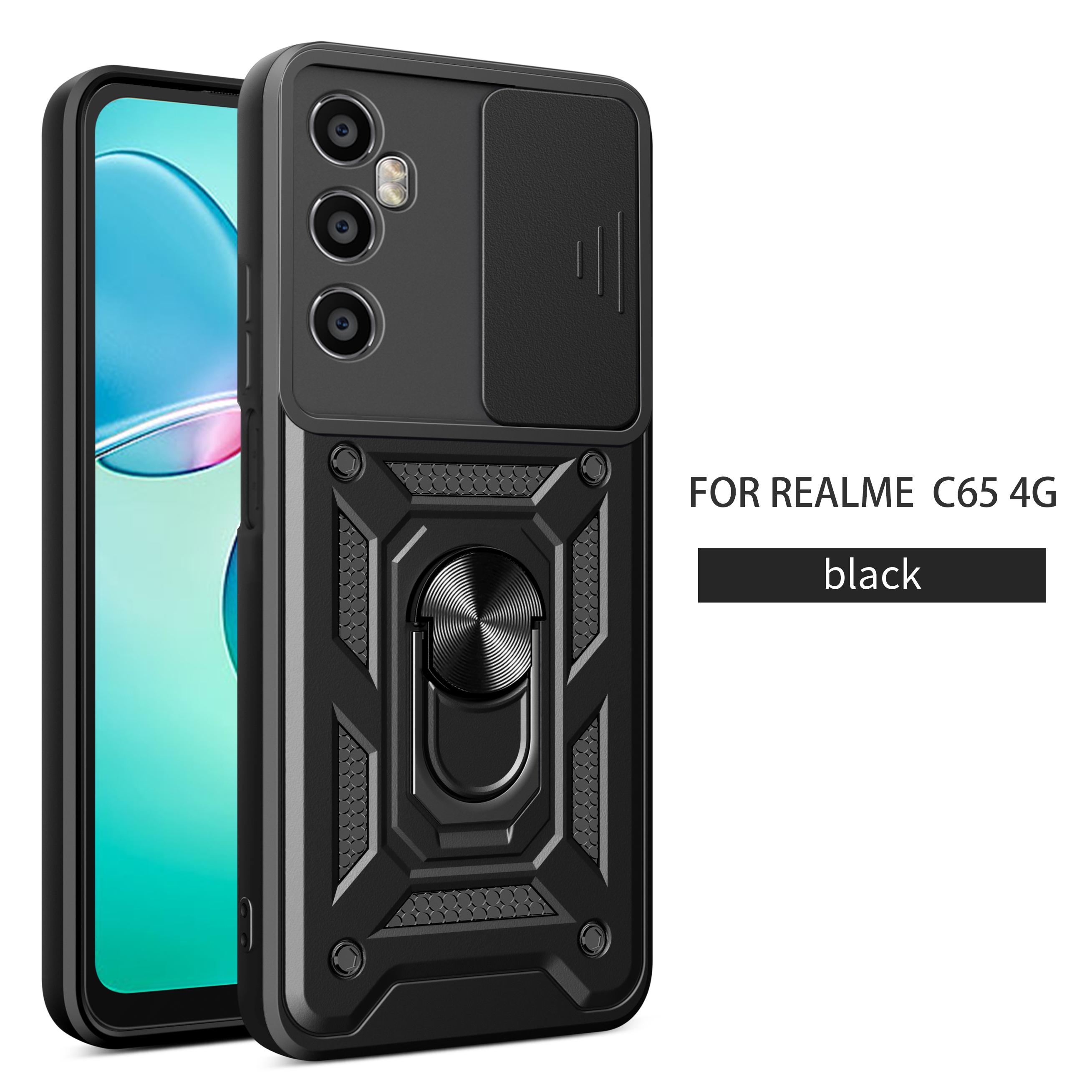 

Чехол для Realme C65 Чехол Realme C65 4G Чехол для телефона Realme C65 4G с магнитным кольцом Защитный чехол-броня Слайдер Защита камеры Задняя крышка realme C65 4G