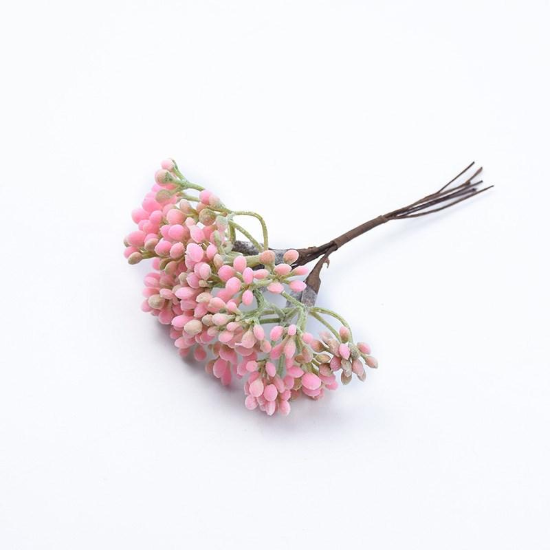 6pcs Artificial Plants Plastic Brooch Scrapbook Wedding Decorative Flowers Wreaths Diy Gifts Box Christmas Decorations for Home