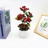 Potted Simulated Berry Plant Artificial Green Plant With Stone Decoration