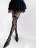 Women Sexy See Through Mesh Sheer Fishnet Stockings JK Uniform Bow Tie Strap Lace Bottoming Pantyhose New Design Beige Tights