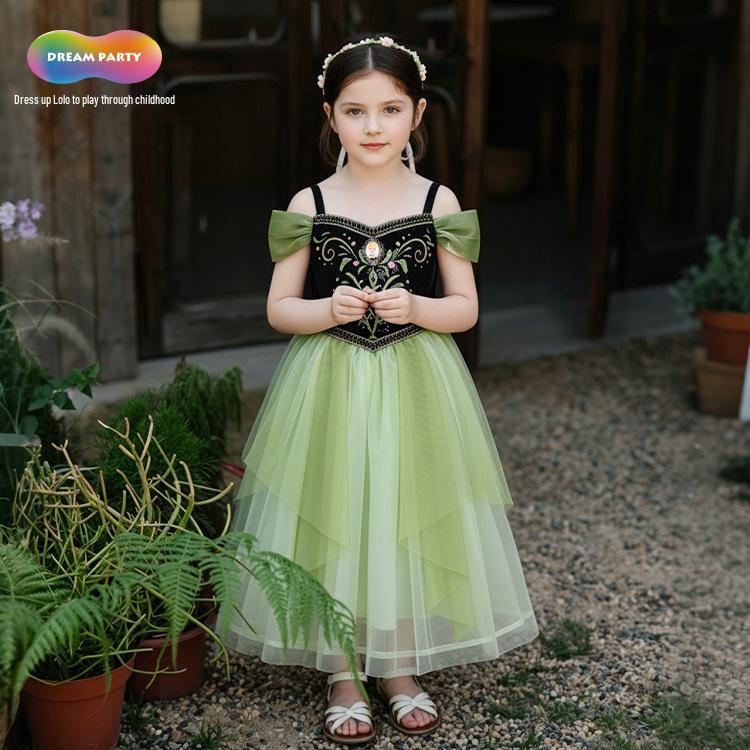 Baby Anna Princess Dress - Short Sleeve Summer 2026 Edition, Super Beautiful Girls' Clothing