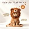 Funny Dog Plush Lion Hat Skin Friendly Cat Costume Headwear Cat Lion Shape Hood  Birthday Gift