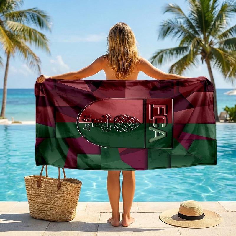 FC Augsburg FC Aufdruck Schnelltrocknendes Strandtuch Mikrofaser Saugfähig Tragbar Reise Schwimmtuch