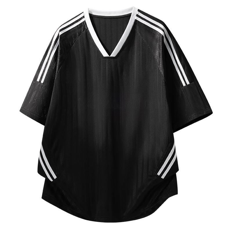 Herren T-Shirt mit kurzen Ärmeln Sommer Freizeit Sport T-Shirt XL schwarz