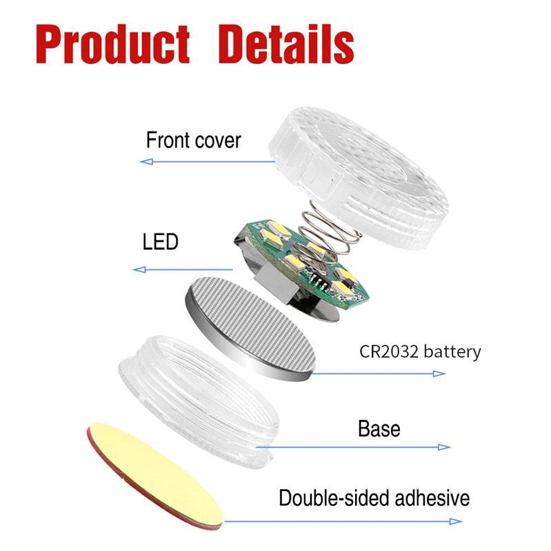 Circular sensing touch light 6LED press light Car pat light Car night light glue wardrobe reading light