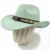 Dark purple Cowboy Hat New Jazz Knight hat cowboy hat monochrome felt hat men's and women's large brim outdoor hat